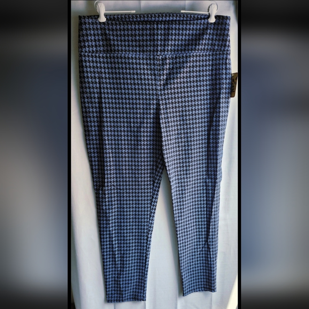 Blue Checker Y2K Punk Goth Hot Topic Jeggings Leggings Pants Plus Sz 2X Tall New